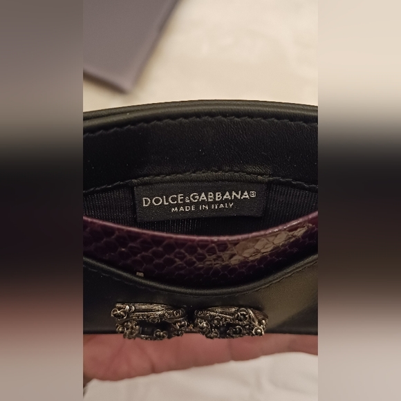 Brand New Dolce & Gabbana Amore Logo Snakeskin Leather Card Holder - Picture 4 of 4